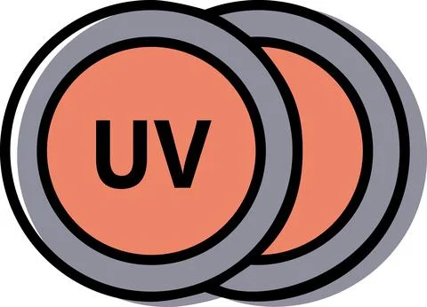 Camera Lens Filter Set Flat Icon 스톡 일러스트