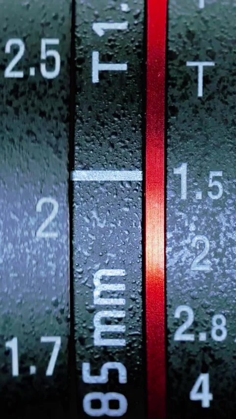 Camera lens focus ring rotating to adjust distance. Stock Footage 335710629