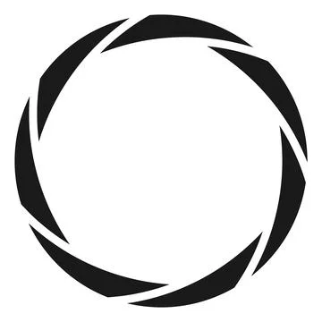 Camera lens frame. Open focal device. Aperture icon Stock Illustration