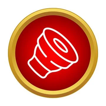 Camera lens hood icon in red circle Illustrazione stock