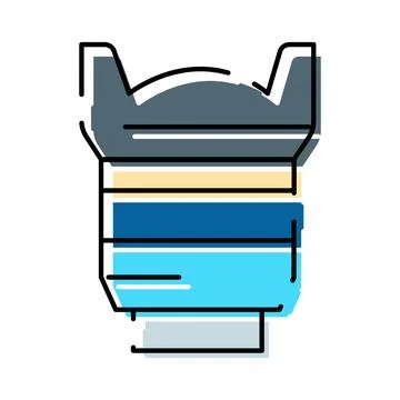 Camera lens hood optic technology equipment icon Stock Illustration