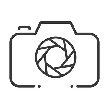 Camera lens icon. Element of video products outline icon for mobile concept and  스톡 일러스트