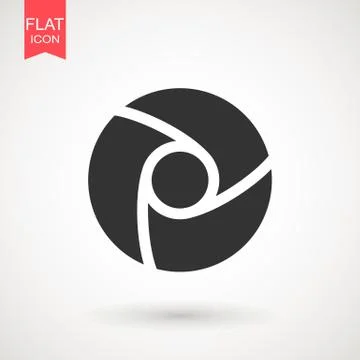 Camera Lens icon flat. Camera objective icon symbol . Shutter icon. Stock Illustration