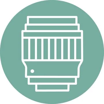 Camera lens icon line art symbol graphic Stock Illustration