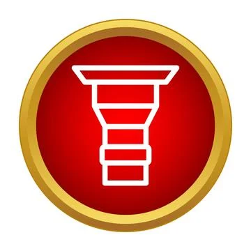 Camera lens icon on red circle background イラスト素材