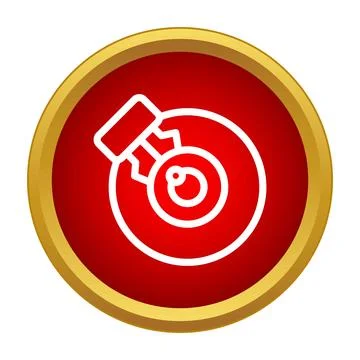 Camera lens icon representing photography and media Illustrazione stock