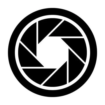 Camera lens icon vector Illustrazione stock