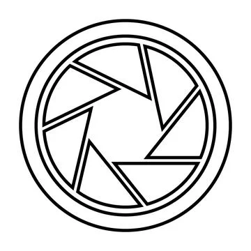 Camera lens icon vector Illustrazione stock