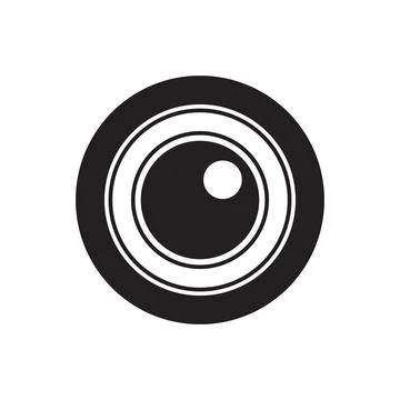 Camera lens icon vector Illustrazione stock