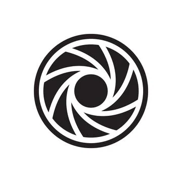 Camera lens icon vector Illustrazione stock