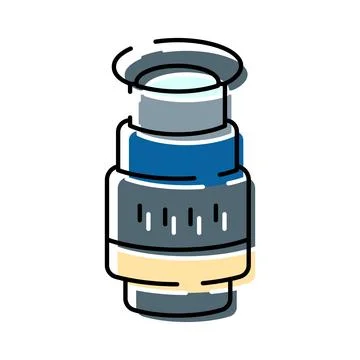 Camera lens illustration for professional imaging equipment Stock Illustration