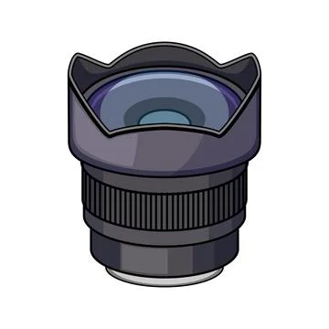 Camera lens illustration with wide angle optics Stock Illustration