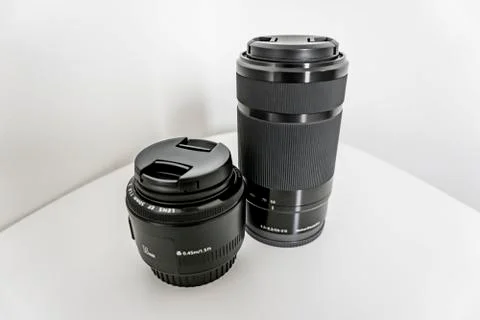 Camera lens isolated in white background Stock Illustration