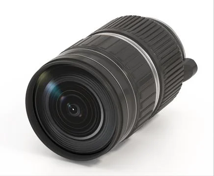 Camera lens isolated on white background. 3D illustration Stock Illustration