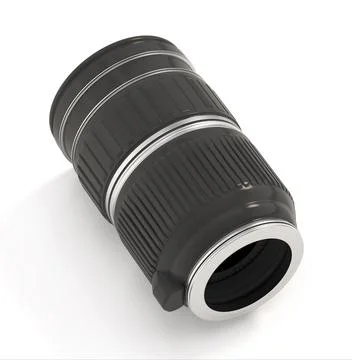 Camera lens isolated on white background. 3D illustration Stock Illustration