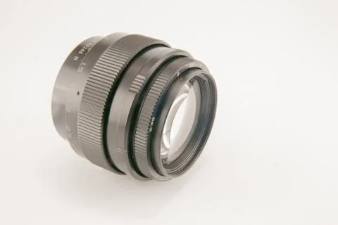Camera lens isolated on white background Stock Photos