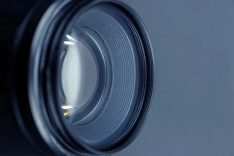 Camera lens with lense reflections. Stock Photos