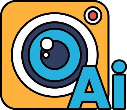 A camera lens with the letters AI on it 스톡 일러스트