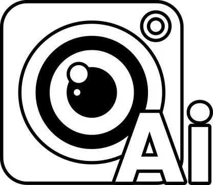 Camera lens with the letters AI on it 스톡 일러스트