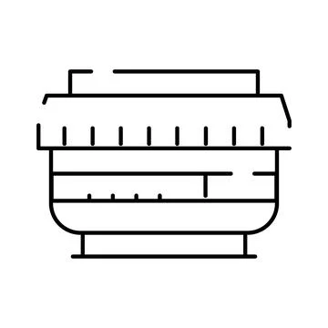 Camera lens line icon representing photography equipment Stock Illustration