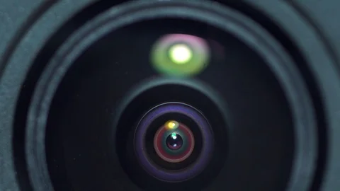 Camera Lens Macro close up light sweep isolated Stock Footage 119080009