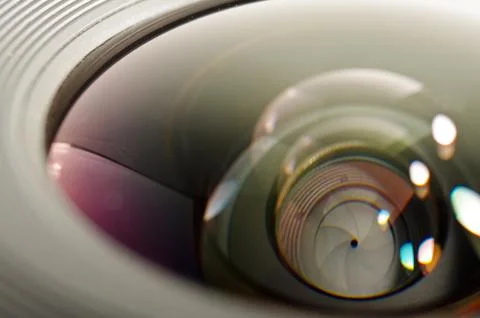 Camera lens macro close up Stock Photos