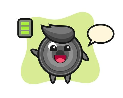 Camera lens mascot character with energetic gesture Stock Illustration