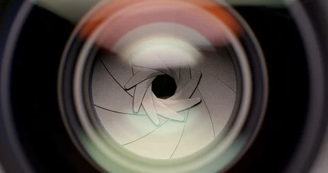 Camera lens operating aperture Stock Footage 88121804