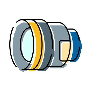 Camera lens optical device for digital photography Stock Illustration