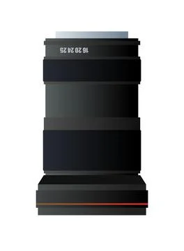 Camera lens. Optical device. Shooting equipment. Object isolated on white bac Stock Illustration