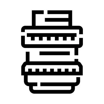 Camera lens optical equipment line art icon Stock Illustration