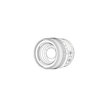 Camera lens optical glass element for photography equipment Stock Illustration