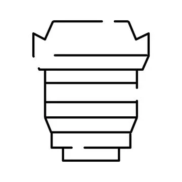 Camera lens outline icon for digital photography Stock Illustration
