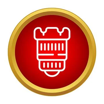 Camera lens outline icon in red circle イラスト素材