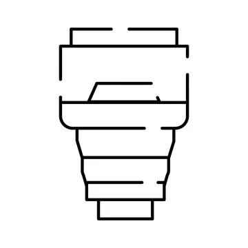 Camera lens outline icon representing photography equipment Stock Illustration