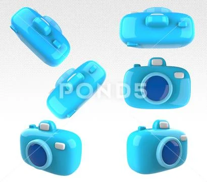 Camera with lens for photography PSD 템플릿