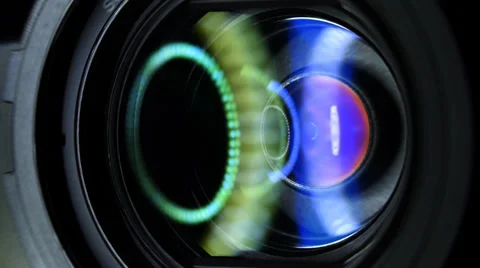Camera lens reflection Stock Footage 39594792