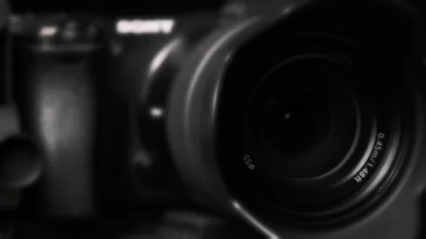 The Camera Lens Rotates, Lights Reflecting Off Glass, Robotic Camera Movement Stock-Footage 171618348