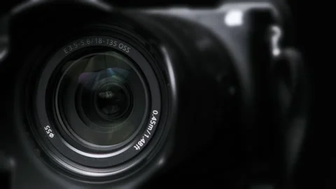 The Camera Lens Rotates, Lights Reflecting Off Glass, Robotic Camera Movement Stock-Footage 171618579