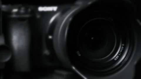 The Camera Lens Rotates, Lights Reflecting Off Glass, Robotic Camera Movement Stock-Footage 171688268