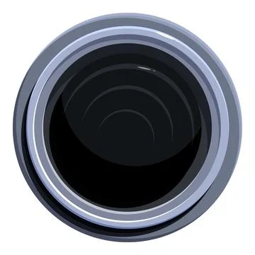 Camera lens showing internal diaphragm blades reflecting light Stock Illustration