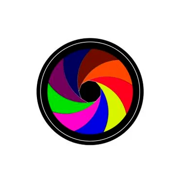 Camera lens shutter Stock Illustration