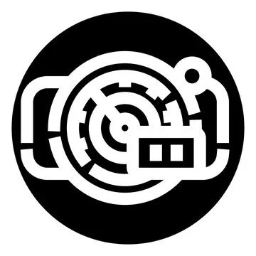 Camera lens target icon identifying focus technology Stock Illustration