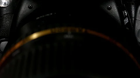 Camera lens tilt in light glare close up Video stock 87624717