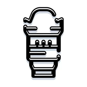 Camera lens vector icon with black lines Stock Illustration