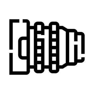 Camera lens vector icon for photography equipment Stock Illustration