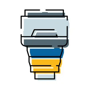 Camera lens vector icon for photography equipment Stock Illustration