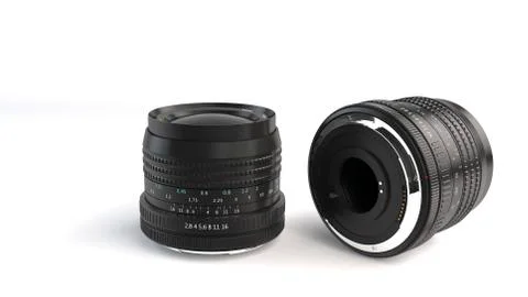 Camera lens on White Background Stock Illustration