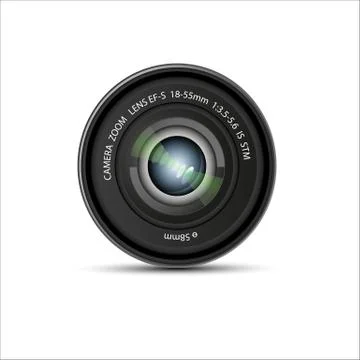 Camera lens on a white background Stock Illustration