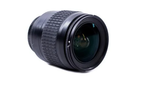 Camera lens on white background. Stock Photos